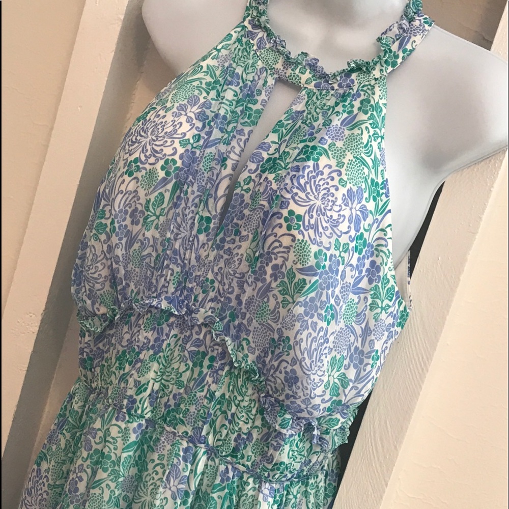 Shoshanna Blue Floral Esther Maxi Dress size 10